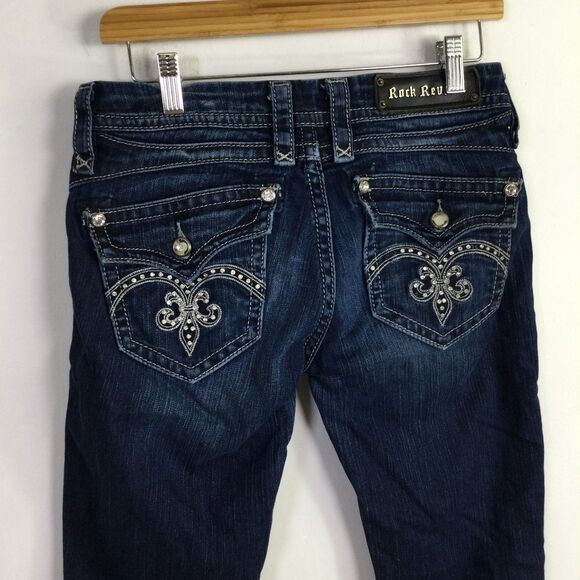 Rock Revival Womens Sasha Boot Cut Jeans Denim Stretch Dark Wash Blue Size 29 - Picture 12 of 16